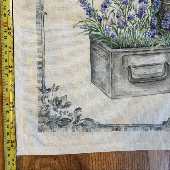 Decorative French Kitchen Tea Towel "La Lavande" Floral Cottagecore 100% Cotton - Picture 7 of 7